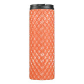 Muster für abstrakte Orange Line-Striche Thermosbecher (Rückseite)