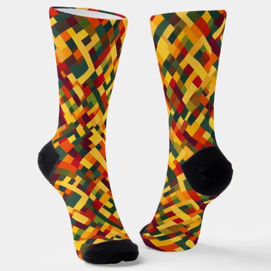 Muster für Abstrakte Retro-Farben Socken (Gewinkelt)