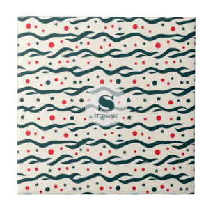 Muster für abstrakte Wavy Lines und geometrische F Fliese