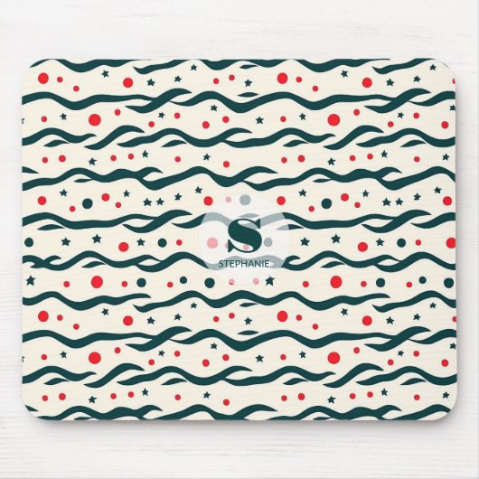 Muster für abstrakte Wavy Lines und geometrische F Mousepad (Vorne)