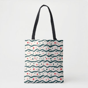 Muster für abstrakte Wavy Lines und geometrische F Tasche