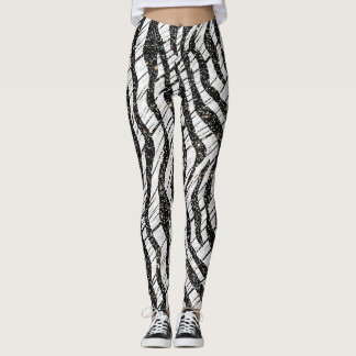 Muster für Abstrakte weiße und schwarze Tiere Leggings