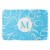 Muster für Abstrakte Wirbel in leuchtendem Blau Badematte (Vorderseite)