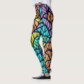 Muster für abstraktes geometrisches Regenbogengefl Leggings (Links)