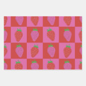 Muster für achterrosa und rote Erdbeeren Geschenkpapier Set (Vorderseite 2)
