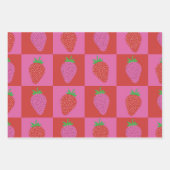 Muster für achterrosa und rote Erdbeeren Geschenkpapier Set (Vorderseite)
