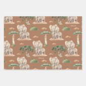 Muster für afrikanische Mami- und Baby-Tiere in Aq Geschenkpapier Set (Vorderseite 2)