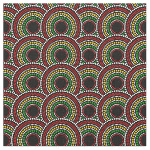 Muster für afrikanische Print-Kreise in Red Gold G Stoff