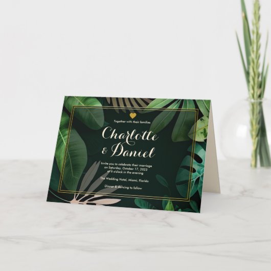 Muster für aktuelle Blätter | Geklappt | Hochzeit Einladung (Vorderseite)