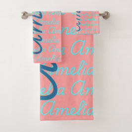 Muster für Amelia-Signature-Namen Badhandtuch Set