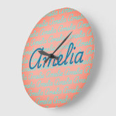 Muster für Amelia-Signature-Namen Große Wanduhr (Winkel)