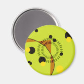 Muster für angesagte geometrische Kreise grün und  Magnet (Vorderseite/Rückseite)