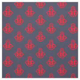 Muster für Anker in Marine und Rot Stoff