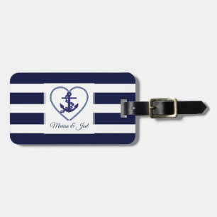 Muster für Anker und blaue Streifen Gepäckanhänger