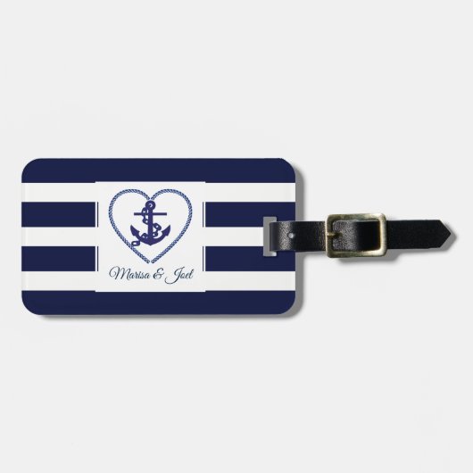 Muster für Anker und blaue Streifen Gepäckanhänger (Vorderseite horizontal)