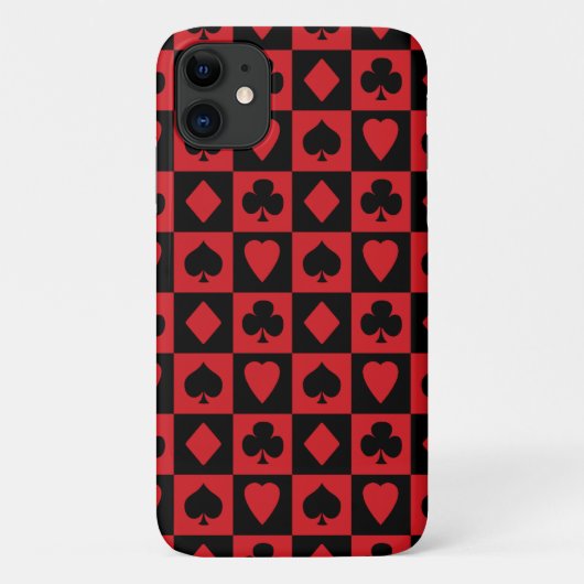 Muster für Anzug mit roter und schwarzer Karte Case-Mate iPhone Hülle (Rückseite)