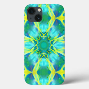 Muster für Aqua, Cobalt Blau und Gelbe Gefärbte Kr Case-Mate iPhone Hülle
