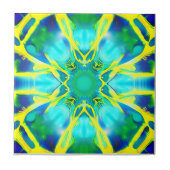 Muster für Aqua, Cobalt Blau und Gelbe Gefärbte Kr Fliese (Vorderseite)