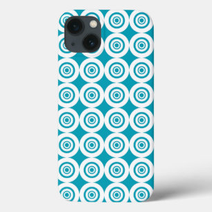 Muster für Aqua- und Weißkonzentrische Kreise Case-Mate iPhone Hülle