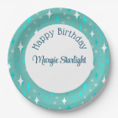 Muster für Aquamarine Atomstars Pappteller (Vorderseite)