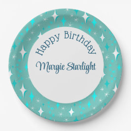 Muster für Aquamarine Atomstars Pappteller