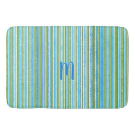 Muster für aquamarine, blaue, grüne und weiße Stre Badematte