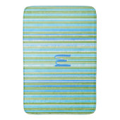 Muster für aquamarine, blaue, grüne und weiße Stre Badematte (Vorderseite Vertikal)