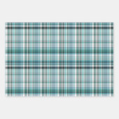 Muster für aquamarine blaue Streifen, Punkte Geschenkpapier Set (Vorderseite)