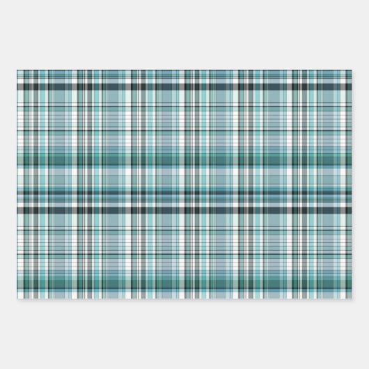 Muster für aquamarine blaue Streifen, Punkte Geschenkpapier Set (Vorderseite)