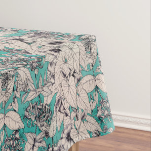 Muster für aquamarine Grafikkarten-Blume Tischdecke
