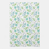 Muster für Aquamarine, grüne Blätter Geschirrtuch (Vertikal)