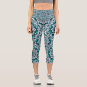 Muster für aquamarine Mandalas Capri Leggings (Vorderseite)