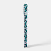 Muster für aquamarine Mandalas iPhone 15 Hülle (Linke Seite)