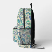 Muster für aquamarine Meerestiere Bedruckter Rucksack (Rechts)