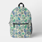 Muster für aquamarine Meerestiere Bedruckter Rucksack (Vorderseite)
