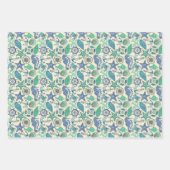 Muster für aquamarine Meerestiere Geschenkpapier Set (Vorderseite 3)