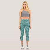 Muster für aquamarine Sternexplosion mit benutzerd Capri Leggings (Vorderseite)