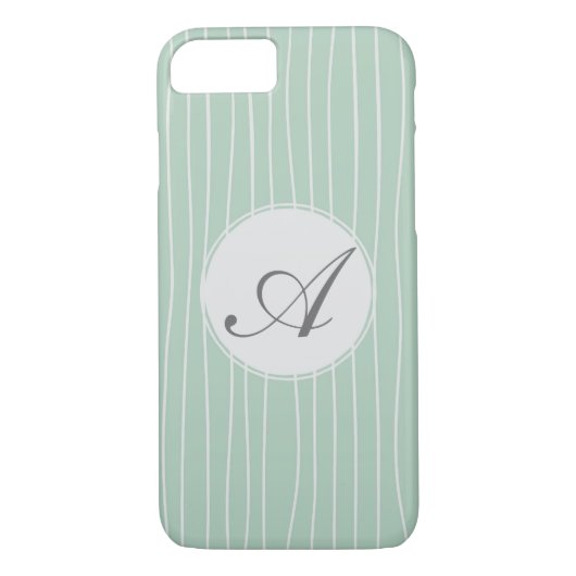 Muster für Aquamarine Streifen in Monogramm Case-Mate iPhone Hülle (Rückseite)