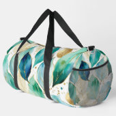 Muster für Aquamarine und goldene Wasserfarben Duffle Bag (Rechte Ecke)
