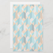 Muster für aquamarine und orangefarbene Formen Briefpapier (Vorne/Hinten)