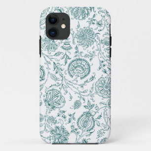 Muster für aquamarine und weiße Blume Case-Mate iPhone Hülle
