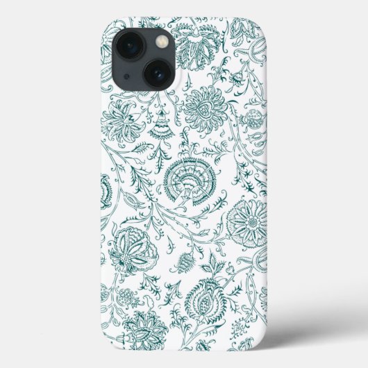 Muster für aquamarine und weiße Blume Case-Mate iPhone Hülle (Rückseite)
