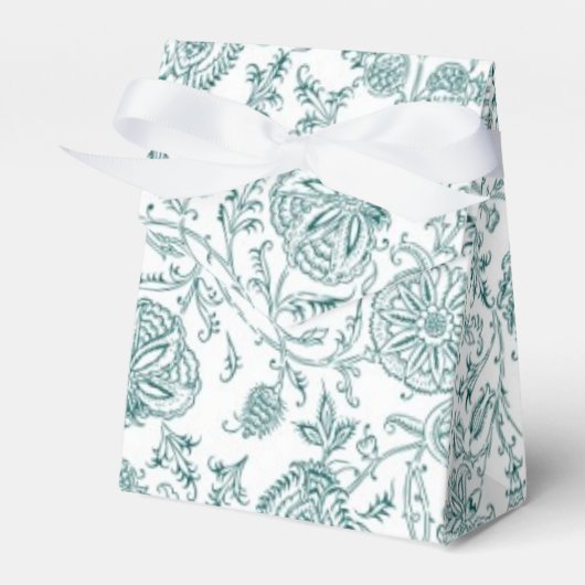 Muster für aquamarine und weiße Blüten Geschenkschachtel (Vorderseite)