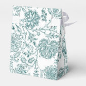 Muster für aquamarine und weiße Blüten Geschenkschachtel (Rückseite)