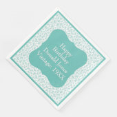 Muster für Aquamarine/weiße Bracket-Nummer am 80.  Serviette (Ecke)