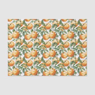 Muster für Aquarellfarben Orange und Blätter Seidenpapier