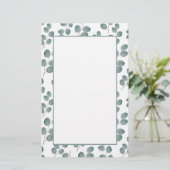 Muster für Aquarellfarben-Silver-Dollar-Eukalyptus Briefpapier (Stehend Vorderseite)