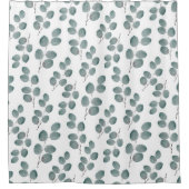 Muster für Aquarellfarben-Silver-Dollar-Eukalyptus Duschvorhang (Vorderseite)