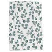 Muster für Aquarellfarben-Silver-Dollar-Eukalyptus Mittlere Geschenktüte (Vorderseite)