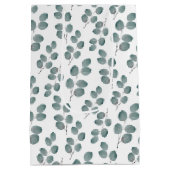 Muster für Aquarellfarben-Silver-Dollar-Eukalyptus Mittlere Geschenktüte (Rückseite)
